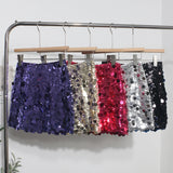 Real Shooting Heavy Industry Glitter Bling Bling Dress Babes Night Shop High-Waisted Ass A Short Skirt 1029