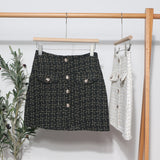 Small Scented Coarse Flowers, The Short Skirt 2025 Autumn And Winter Korean Version Of The Small Man A-Word Bag Hip Lattice Half-Dress 8891