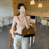 Light People's High-End Feeling Autumn Digging Long-Sleeved Wool Knitted Shirt Women Commute New Temperament Repair Body