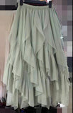 Irregular Lotus Leaf Yarn Skirt Half-Dress Woman 2025 Autumn And Winter New High-Waist Long-Scared Yarn Fairy Dress