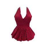 2026 Summer New Women's Pop Point Deep V Sexy Collared With Chest Pad Sling Vest 9336