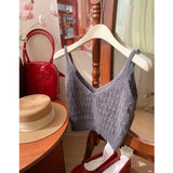 South Korea Dongdaemun 2026 Spring And Summer New Korean Version Of The Slimming Short Simple Thin Knitted Sling Sling Shirt