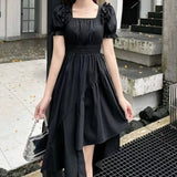 Large-Size Mm French Thin Fashion Temperament Irregularly Designed To Close The Summer Bubble Dress Skirt
