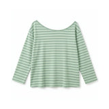 Korean Striped Oblique Shoulder Tulle Sunscreen T-Shirt Girl Summer Design Summer Seaside Wear Bare Shoulder