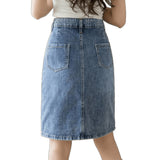 Jeans Five-Point Skirt Open Long Model Of Women's Summer 2025 Summer High-Waist Nails Thin A-Word Ass Skirt Thin