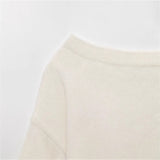 Autumn 2025 New Solid Color Loose Set Female Design Temperament Fashion Out-Shoulder Knitwear Shirt