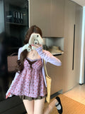 Small Fresh Sweet Broken Lace Fake Two Slings Summer New Age-Reed Girl Wind Korean Thin Tops Off Female