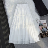 Sweet Heavy Industry Lace Hollow Cake Half-Dress Girl 2025 Spring And Summer New High-Rise Thin A-Word Swing Long Skirt