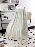 Heavy Industry Embroidery Net Yarn Half-Dress Women's Autumn 2025 New Medium-Changed Embroidery Dress Grand Embroidery Dress