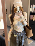 Hottie Thromy U-Neck Long-Sleeved T-Shirt Girl In The Spring Do Not Go To The Waist-Repair Bottom Shirt With A Short Blouse