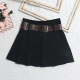 Real Shooting With Belt 100-Fold Skirt 2025 Summer Korean Version Of Small Short Skirt High-Waisted A Word Umbrella Skirt 8282