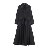 Autumn 2025 New Women's Fashion Casual Loose Silk Shirt Dress 8622654