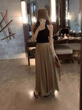 Cotton-Sle Leg Skirts 2025 Summer New High-Waisted Loose-Fitting Casual Pants Skirts With Thin Hanging Linen Skirts