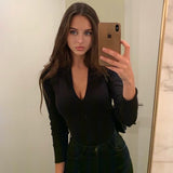 Spring And Autumn Long-Sleeved Blouse Solid Zipper Long-Sleeved New T-Shirt