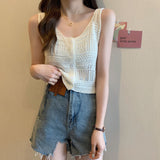 Empty-Sleeved Sling Vest Women 2025 Summer New Korean Version Of The Thin Outer Wear Knitted Open Shirt Top
