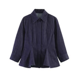 Summer New Women's Clothing Collar Button Long Sleeve Skirt Style Swing Shirt 0340048