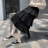 2025 New Cake Skirt Irregular Skirt Spring And Autumn High Waist Long Thin 100 Folded Skirt