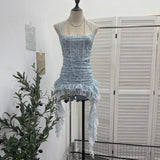 Net Yarn With Hanging Neck Sling Sling Waistcoat Splicing Lace Under The Lace Swing With Sleeveless Top Woman 16511