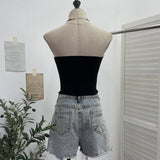 Real-Patting Lace Cross With Chest Cushion Anti-Slip Bar Bra Vest Girl Summer Babes Short-Term Open-Umbilling Top 1283