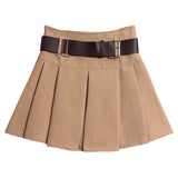 Real Shooting With Belt 100-Fold Skirt 2025 Summer Korean Version Of Small Short Skirt High-Waisted A Word Umbrella Skirt 8282