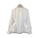 2026 Spring And Autumn Small Fragrant Style Temperament Lace Splicing Design Sense To Reduce The Waist And Thin Blouse