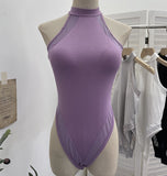 Sexy Elastic Joint Suit With Thoracic Pad Hanging Neck Sleeveless Sleeve Sling Vest Design Feel Top 1015