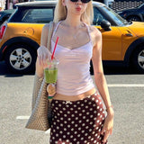 Yunnan Seaside Holiday Tight Waist Net Yarn Small Powder Skirt Summer Thailand Pure Wind High Waist Wave Half-Body Short Skirt