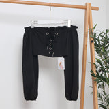Trending Rope With Bow Long-Sleeved Shirt Ultra-Short Collar Blouse 8885