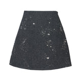 2025 Winter Dress Nails Flashing Shiny Half-Dress High Waist Thin A Word Anti-Walking Bag Hip Skirt 8585