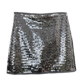 Real Shooting Heavy Industry Flash Shiny Piece High Waist Thin A Short Skirt Picts Anti-Walking Bag Hip Step Skirt 8108