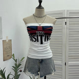 Real Picts Picts Letter Print With Chest Pads Tective Brae Girl Body Sexy Sleeveless Short Top 1586