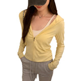 Early Autumn Unique Super-Looking Hooded Long-Sleeved Shirt Women 2025 New Leisure Sports Outside Sun Protection Top