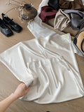 2025 New Half-Body Skirt Acetate Vertic Acid Faeminous Fishtail Dress Female Famous Style Temperament Niche Thin Bag Hip Half Skirt