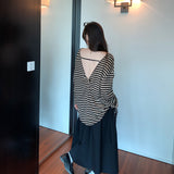 Lyselle Tiansin Han's Beautiful Round-Neck Striped Long-Sleeved T-Shirt Women's Autumn New High-End Non-Bolliion Shirt Blouse