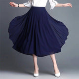 Chiffon Thin Skirts Summer Seven-Point Broad Leg Trousers Large Tight High-Waisted Loose Casual Pants Women's Skirt