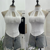 Net Yarn Hanging Neck Splicing Hollow Lace Tector Sling Sling Sling Vest Tidal Tidal Tidal Tidal Tidal Tidal Tidal Tidal Tidal Tidal Tidal