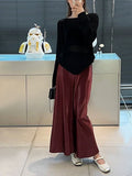 2025 Acetic Acid Vertic Acid Vertinated Fish Tail Half-Dress Femininity Simple Hanging Thin Bag-Butbated A Word Long Skirt