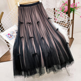 Dress Gentle Fairy Design Feeling Bow Net Autumn Winter Display Thin Waist Half Body Skirt 0883