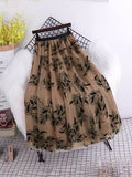 Leaf Embroidery Half-Dress Autumn And Winter Girl 2025 New Korean Version Of Fashion Hanging Mesh A-Word Swing Long Skirt