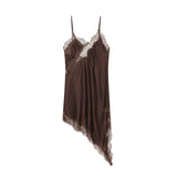Autumn 2025 New Female Fashion Sexy Hot Lace Asymmetric Dress 5919200