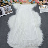 Lace A-Word Skirt Female Long-Skinny High-Rise Thin Elegant Dress In The Long Dress Multi-Colored