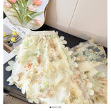 French Romantic Style Three-Dimensional Flower Mesh Splicing Half-Dress Woman Autumn High-Waist A Word Loose Big Swing Skirt