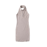 Thai-Style New Tight Design With A Collar Button Sexy Hanging Neck-Decked Backpack Skirt Short Dress