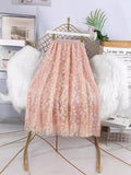 Lace Embroidery Dress 2025 Summer New French High-Rise Thin Double-Layer Net Yarn A-Word Half-Body Dress Woman