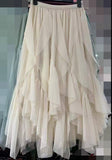 Irregular Lotus Leaf Yarn Skirt Half-Dress Woman 2025 Autumn And Winter New High-Waist Long-Scared Yarn Fairy Dress
