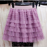 Layers Of Mesh Dress Women 2025 Summer New Tight Waist High Waist Thin Cake Skirt A Word Fluffy Skirt