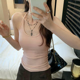 Beautiful And Beautiful Sleeveless Sleeveless Sling Female 2025 Spring And Summer New With Her Own Chest Cushions To Put On The Bottom Of The Coat