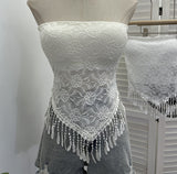 Real Shot With Chest Pad Anti-Slip Strip Tector Lace Wrapped Bra Tight Short Tid Lady Sleeveless Top Woman 1314