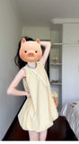 Small Yellow Sleeveless Vest Dress Women's Summer 2025 New Seaside Vacation Pony Floral Skirt