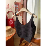 South Korea Dongdaemun 2026 Spring And Summer New Korean Version Of The Slimming Short Simple Thin Knitted Sling Sling Shirt